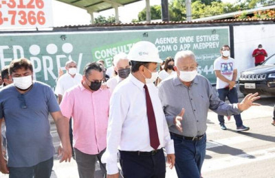 Governador e prefeito visitam as obras de recapeamento da avenida Zequinha Freire